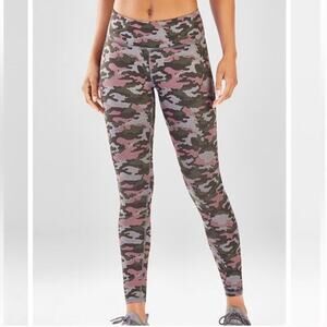 Fabletics Define‎ Powerhold Leggings Womens S Rosebloom Pink Green Gray Camo